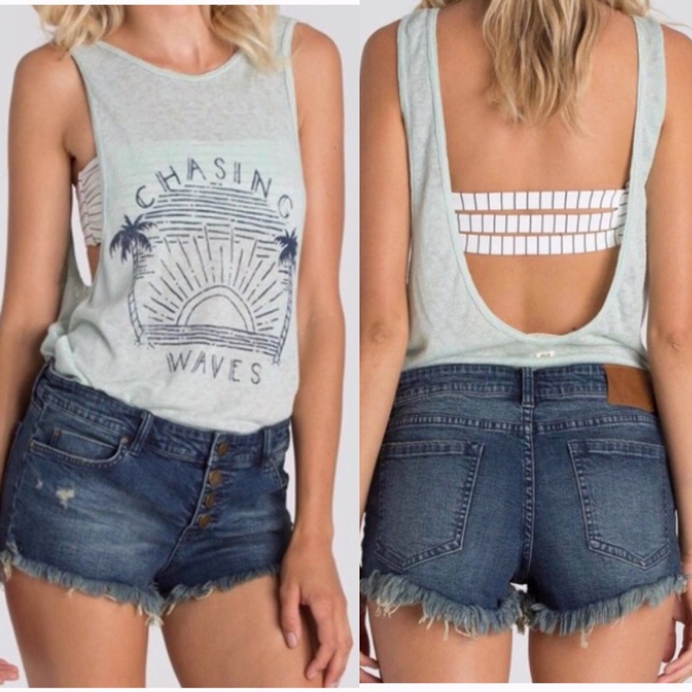 NWT Billabong Mint Chasing Waves Tank